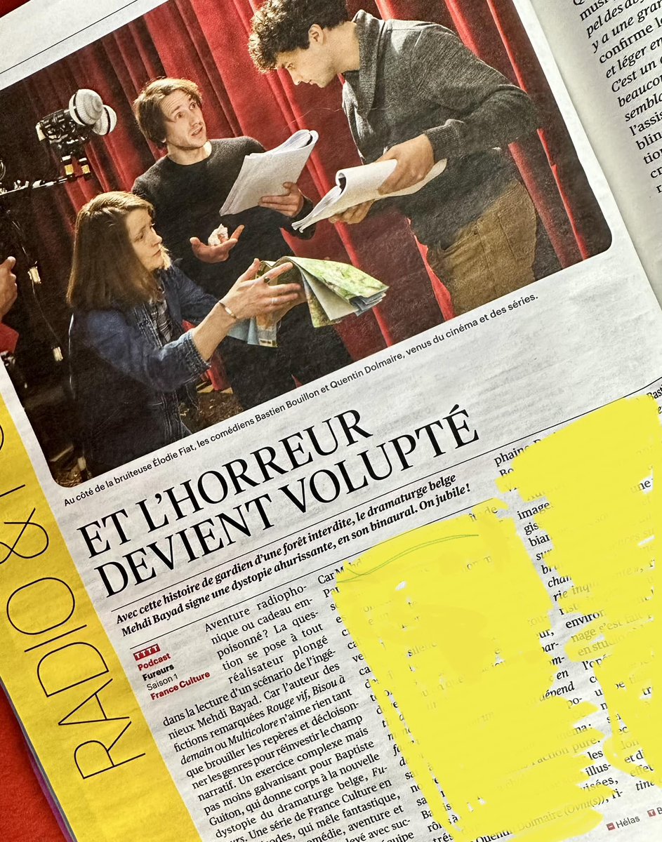 TTTT pour Fureurs sur <a href="/franceculture/">France Culture</a> ! Merci <a href="/Telerama/">Télérama</a> ❤️ Et bravo à toute l'équipe derrière cette étrange fiction.