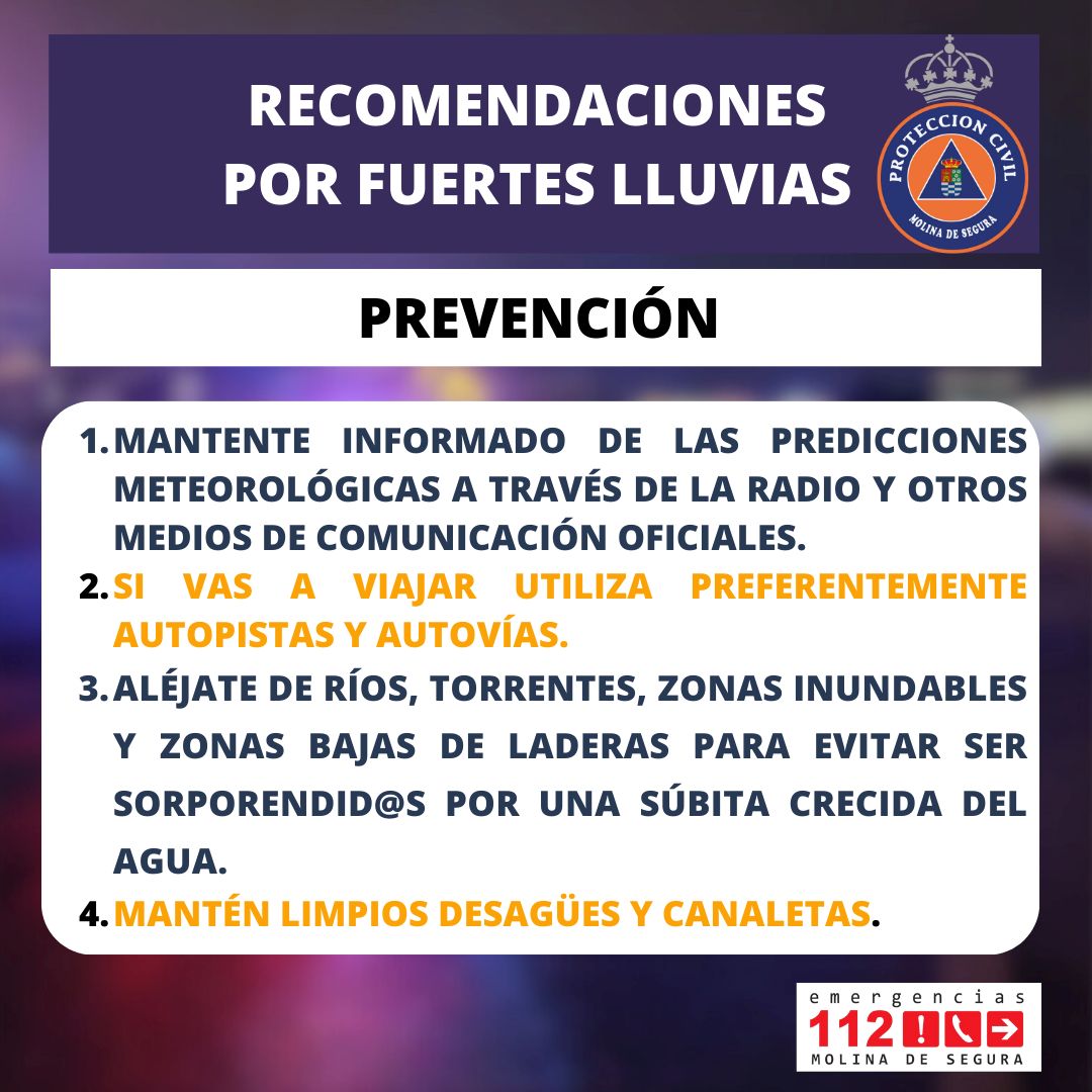 AytMolinaSegura's tweet image. ⛈ Tras la última actualización de la @AEMET_Esp, @AytMolinaSegura, a través del servicio de @PCMolina_Segura, activa el Plan de Emergencia Municipal, #PEMU, en Fase de Preemergencia, por aviso de #nivelAMARILLO para el viernes 15/09/2023, en horario de 00.00 a 15.00 horas,...