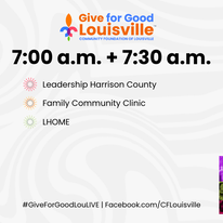Something tells us it’s going to be a GOOD day! 

Don’t miss out. Follow all the #GiveForGoodLouisville action on Facebook Live now-6pm @ the link ⬇️

Family Community Clinic is on RIGHT NOW (7:30am), so pour some coffee &amp; start your morning with us! ow.ly/SegC50PLoGc