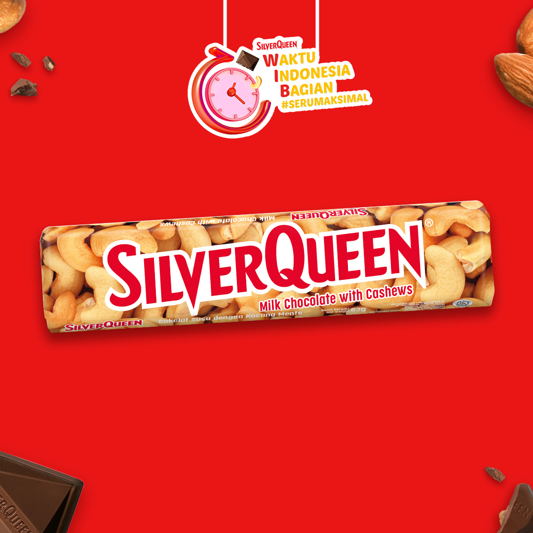 SilverQueenID's tweet photo. Buat lo yang mau cokelat SilverQueen 1 truk, quote tweet ini sebagai bukti lo suka  banget sama SilverQueen Cashew🍫

Kebayang gurihnya kacang mede dan manisnya cokelat, made ur day #SeruMaksimal gak sih~ https://t.co/zkQDF1EyWm