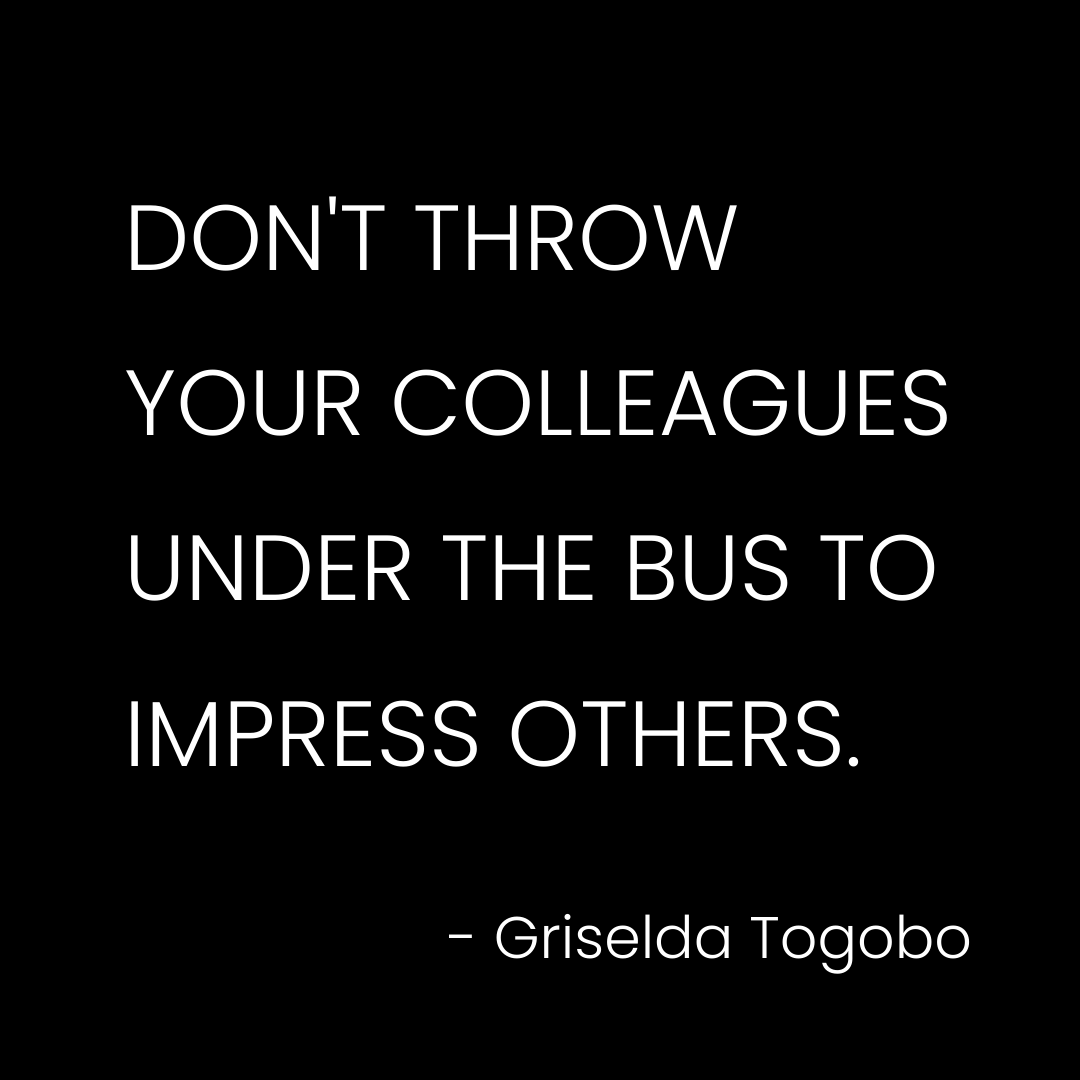 You gain nothing from throwing people under the bus. Don't push down, pull up instead.

Team work makes the dream work! #CollaborationMatters #Respect