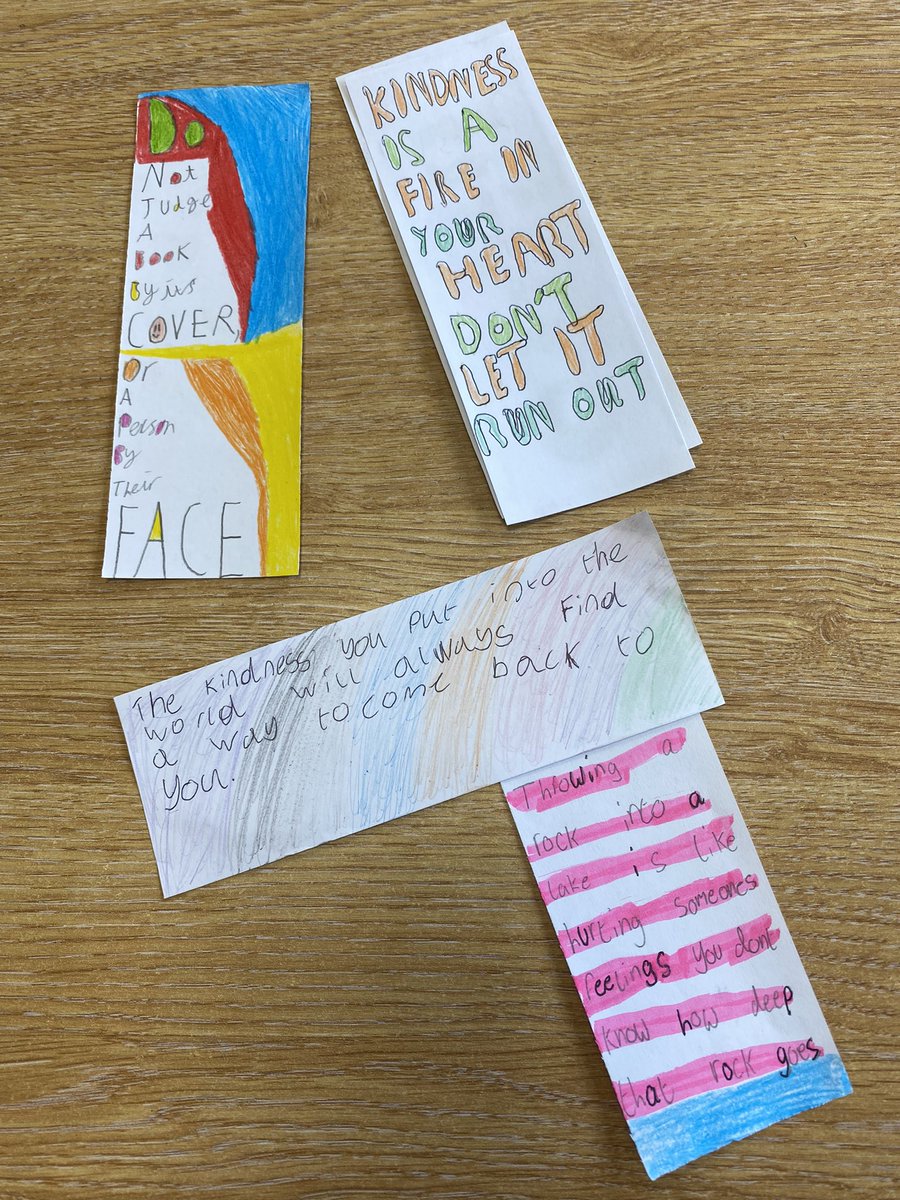 7S are reading Wonder by RJ Palacio this term. Today they designed their own book marks by creating their own kindness quote. We will be putting them around the school
to inspire other students. #choosekind #wonder #rjpalacio