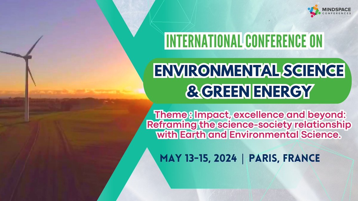 MindSpaceConf's tweet image. 🌍🌱 Ready to revolutionize our planet? 🌎✨ Join us at the International Conference on Environmental Science &amp;amp; Green Energy in Paris, May 13-15, 2024! 🗓️ w: environmentalscienceevent.blogspot.com #environment #environmentalscience #environmentalscienceconference #greenenergyconference #energy