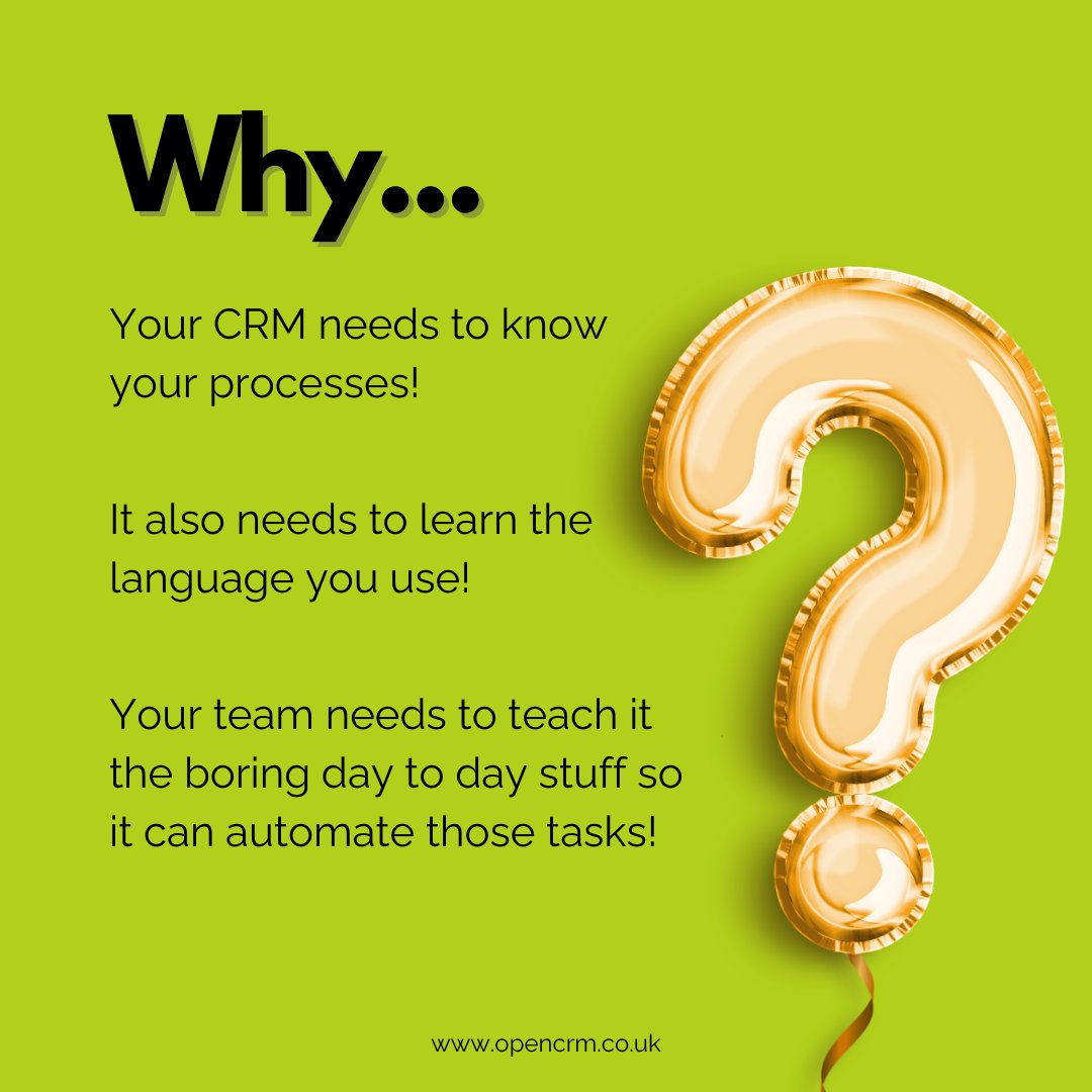 OpenCRM's tweet image. Your new CRM needs to know a few things for it to be successful 

🔘Your current processes 
🔘The language you use
🔘The boring stuff your current team does

Or, try OpenCRM for free today by clicking here 🔗 opencrm.co.uk/free-trial-fb 
:
:
#crm #crmsystem #crmsolution #crmsoftware