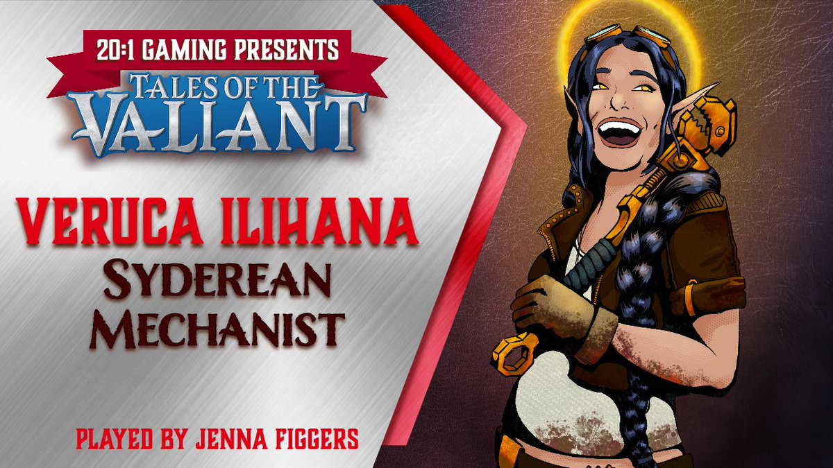 With our Tales of the Valiant starting tonight at 8:30 PM EST, let's meet another character! This is the artist herself, <a href="/JennaFiggers/">Jenna Figgers</a>, playing Veruca Ilihana!

twitch.tv/awoir