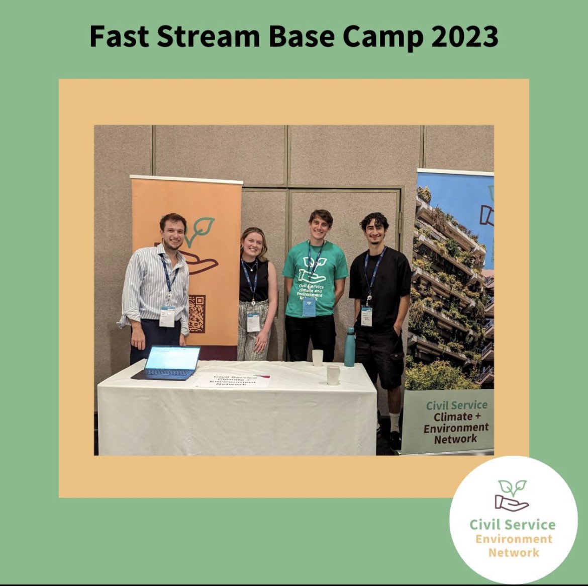 Earlier this month Peter, Will, Lucie and Emilio from the CSCEN were in Birmingham to attend the @faststreamuk Basecamp. Are you an incoming #FastStreamer interested in #Climate or #Environment? Don't worry: you can join us here: lnkd.in/ee4Fqyt