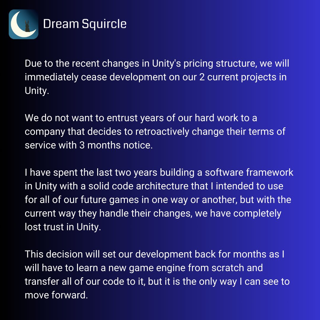 DreamSquircle's tweet photo. #Unity #UnityEngine #unityruntimefee https://t.co/LsyC6HRFEF