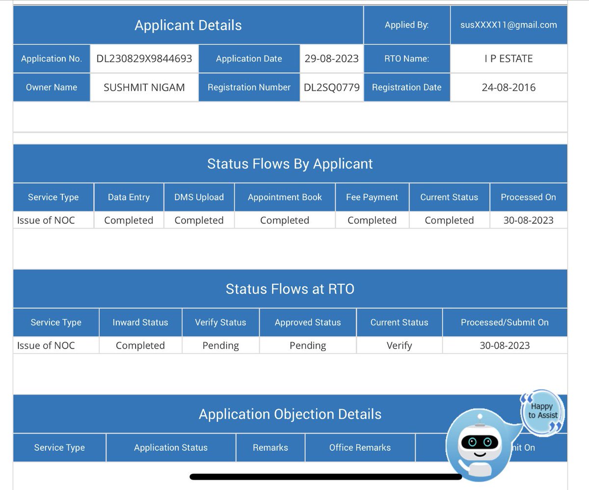 sushmit_nigam's tweet photo. @ArvindKejriwal  @nitin_gadkari 
Applied for NOC in Delhi RTO ON 30.08.23 however same is still on 14.09.23 in pending status very poor service at DELHI RTO if there is no solution for online services then why such services are highlighted on the website very much disappointed https://t.co/lSul5dFpAQ