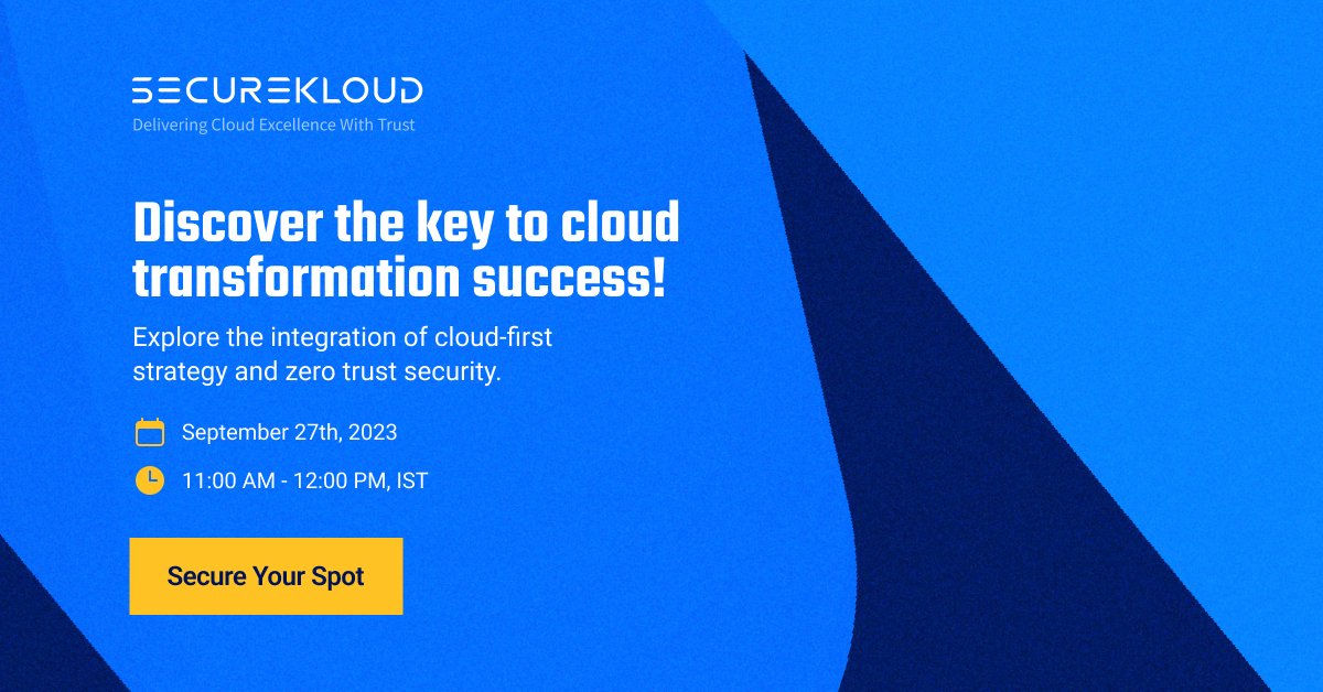 SecureKloudTech's tweet image. Don&apos;t miss our #webinar on September 27, where we unravel the strategic union of cloud-first approach and zero trust security. 

Reserve your virtual seat: attendee.gotowebinar.com/register/86153…
 
#CyberSafety #SecureKloudTechnologies