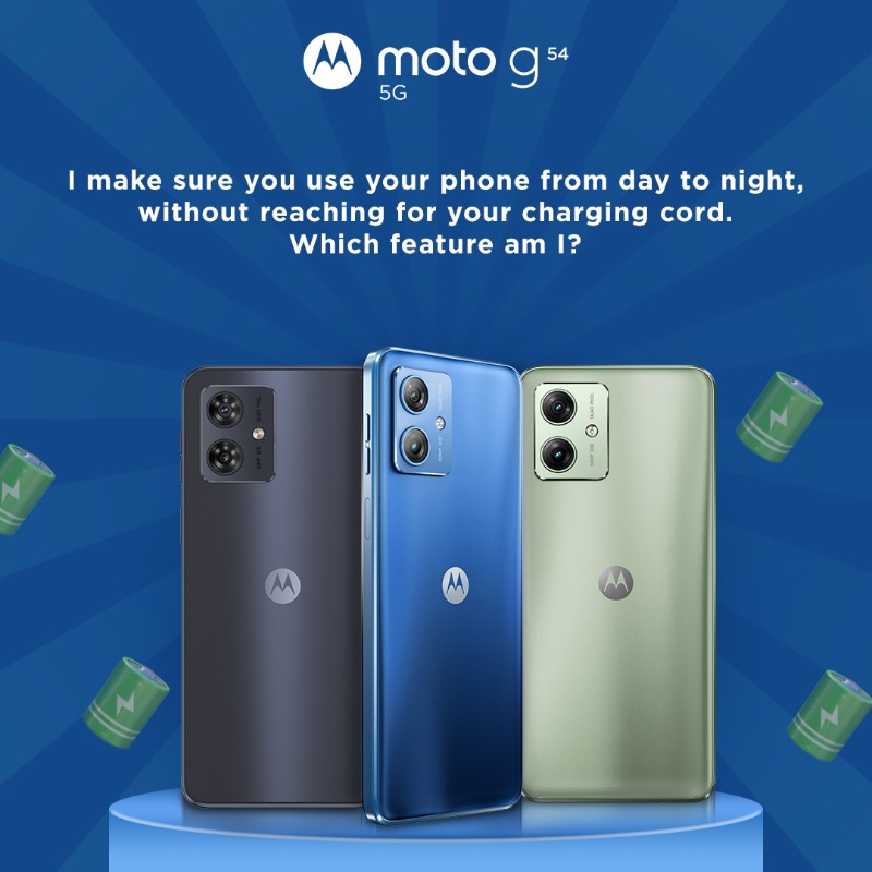motorolaindia's tweet photo. #ContestAlert Click the Flipkart link in the bio & guess the correct answers for #motog54_5G. Tag 3 or more friends and use the #motog54_5G. Don’t forget to follow @motorolaindia and stand a chance to win a prize #GoBeyondSpeed T&C Apply