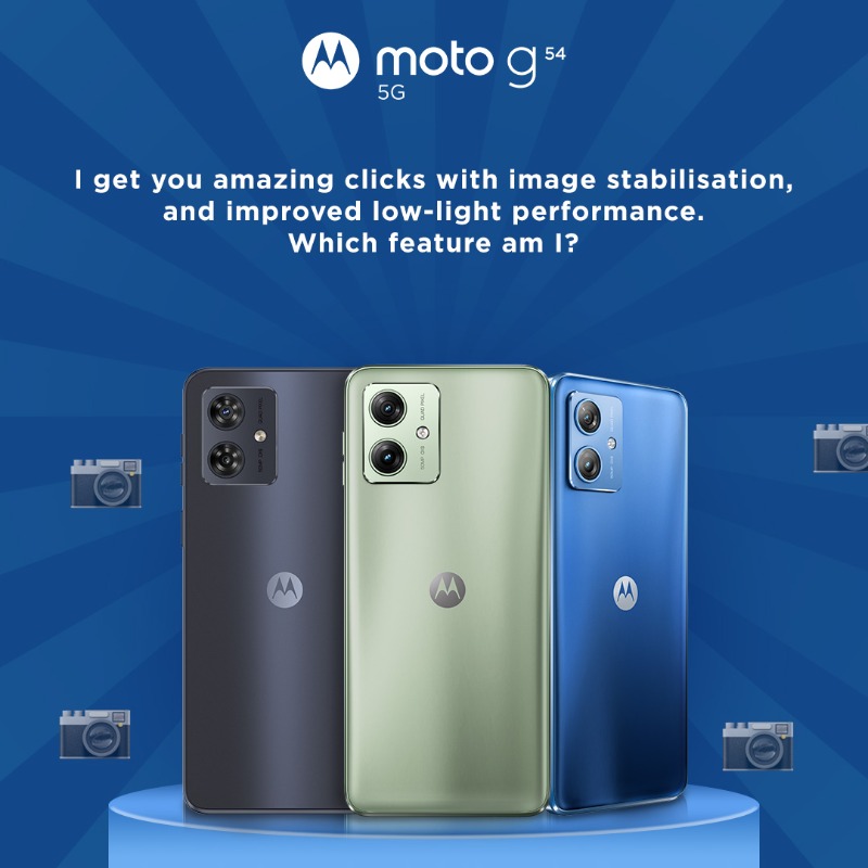 motorolaindia's tweet photo. #ContestAlert Click the Flipkart link in the bio & guess the correct answers for #motog54_5G. Tag 3 or more friends and use the #motog54_5G. Don’t forget to follow @motorolaindia and stand a chance to win a prize #GoBeyondSpeed T&C Apply