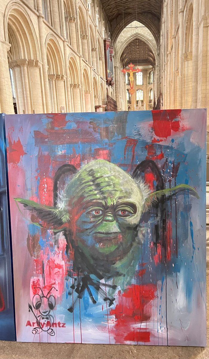 Thank you for all the bids so far - Both paintings now stand at £200 - Bid now, they could be yours! 
Tony Nero & Nathan Murdoch's Galaxies creations are being auctioned, proceeds going to local charity, @ypcs_uk
Bid by emailing, headofcomms@peterborough-cathedral.org.uk