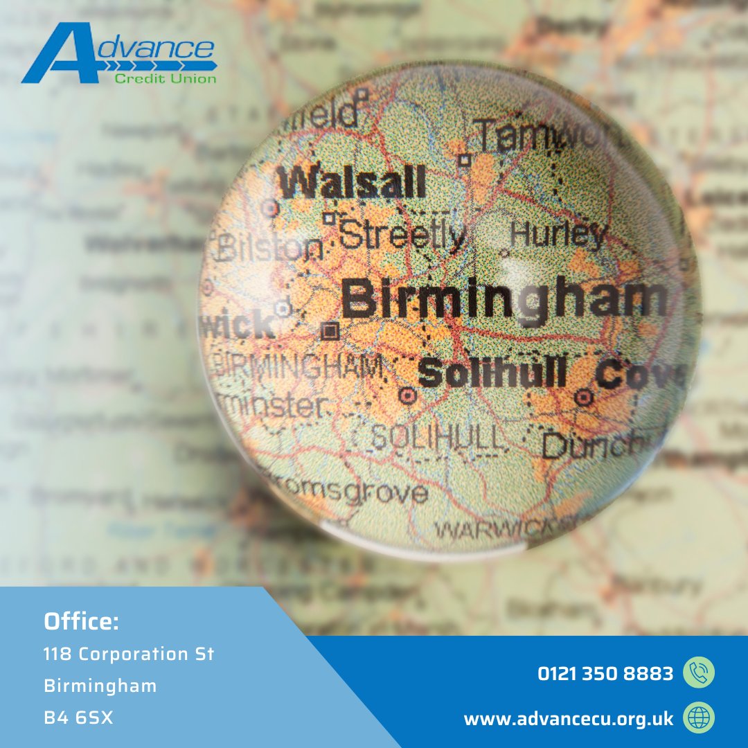 advancecu_'s tweet photo. Are you looking to borrow money with us here at ACU?

To join us, please ensure:
✔️ Your home address postcode begins with ‘B’
✔️ Your work address postcode begins with ‘B’
✔️ Your home or work address is in Solihull Borough

Check the map on our website👉 https://t.co/jst5Z69w8v https://t.co/LGfIGK61dT