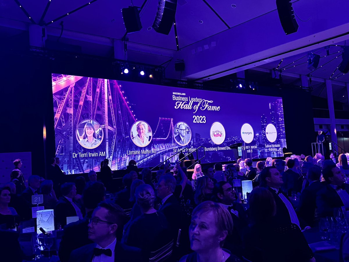Fantastic inductees at the #Qld #Business Leader’s Hall of Fame #qblhof So many great stories of perseverance, strategy and commitment to people @qut @slqld @StirlHinchliffe #leadership