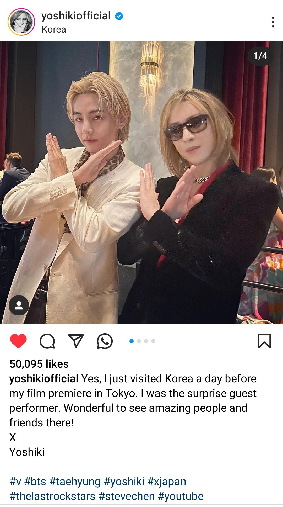 Taehyung India FB  FRI(END)Sˡᵒᶜᵏᵈᵒʷⁿ •◡• on X: 📸[IG] Yoshiki - Japanese  musician, songwriter, composer and record producer - posted picture with  Taehyung. Can we hope for an anime OST? 🥺 Mind