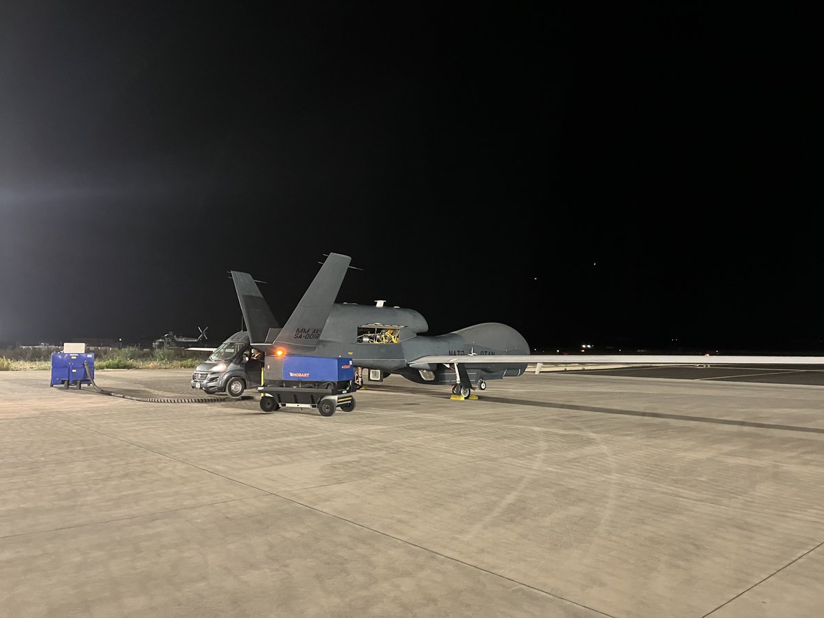 NATO_AIRCOM's tweet photo. Yesterday, a #NATO surveillance drone concluded a flight over 🇫🇮, the Alliance’s newest member. Surveillance data collected by the aircraft are made available to all Allies to inform Alliance decision-making processes
Read more: https://t.co/RmpJ36Z96G https://t.co/8jX4bHF1JV