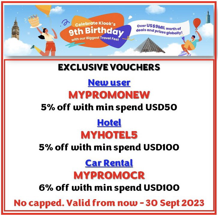 Klook Birthday Travel Fest Voucher