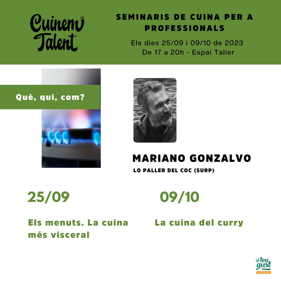 AtgPallars's tweet photo. Noves sessions de #cuinemtalent aquesta petita convo consta de 2 sessions amb @LoPallerdelCoc 
Cuinem Talent és una iniciativa, per als professionals de la cuina que vol posar en valor el coneixement de les persones que dirigeixen cuines pallareses, aprendre plegats i fer equip. https://t.co/viULeVpCbV