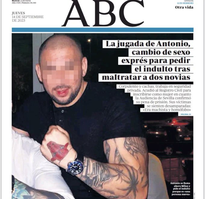 Spanish_Revo's tweet photo. Ya sé que no lo hacéis, pero no os creáis las mentiras de ABC ni compréis la agenda de la extrema derecha. 

La ley para la igualdad real y efectiva de las personas trans recoge esto en el punto 3 de su artículo 46: 
"La rectificación de la mención registral relativa al sexo y, en su caso, el cambio de nombre, no alterarán el régimen jurídico que, con anterioridad a la inscripción del cambio registral, fuera aplicable a la persona" 

Aquí podéis comprobarlo: 
https://t.co/3Yf37ejkiX