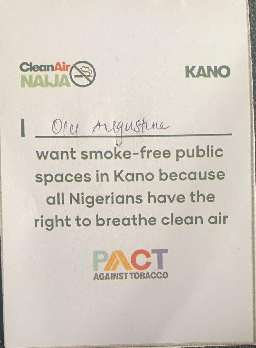 OluAugustine3's tweet photo. I join the call for smoke free spaces in kano!!!! 🚭🚭

#CleanAirNaija @tobaccofreeng
@Mshelwaksha_. https://t.co/hsABrcloSJ