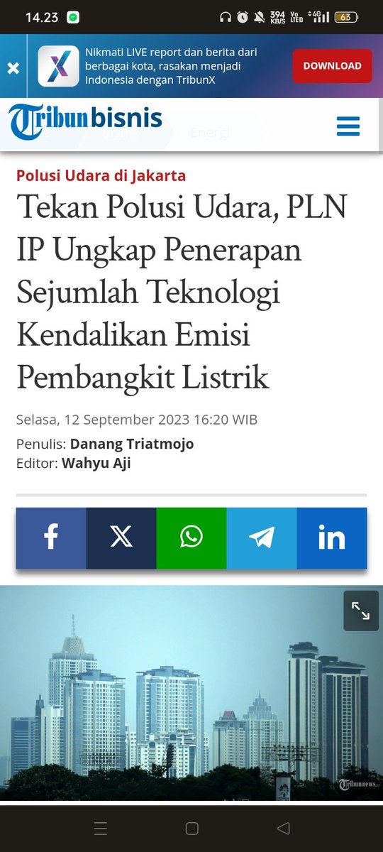 everzyone's tweet photo. PLN IP telah mengumumkan penerapan teknologi canggih untuk mengendalikan emisi pembangkit listrik guna menekan polusi udara di Jakarta yang saat ini berada di peringkat ke-4 dengan angka Indeks 149 https://t.co/7EQN6tOP2D