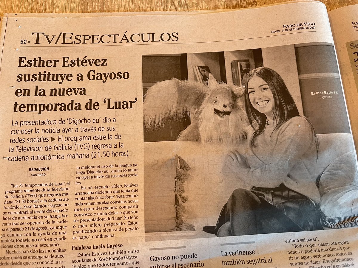 Leo que despois de 31 anos, Gayoso deixa Luar. 

Estou seguro que está chegando a fin do mundo. 

Xesucristo lévame pronto