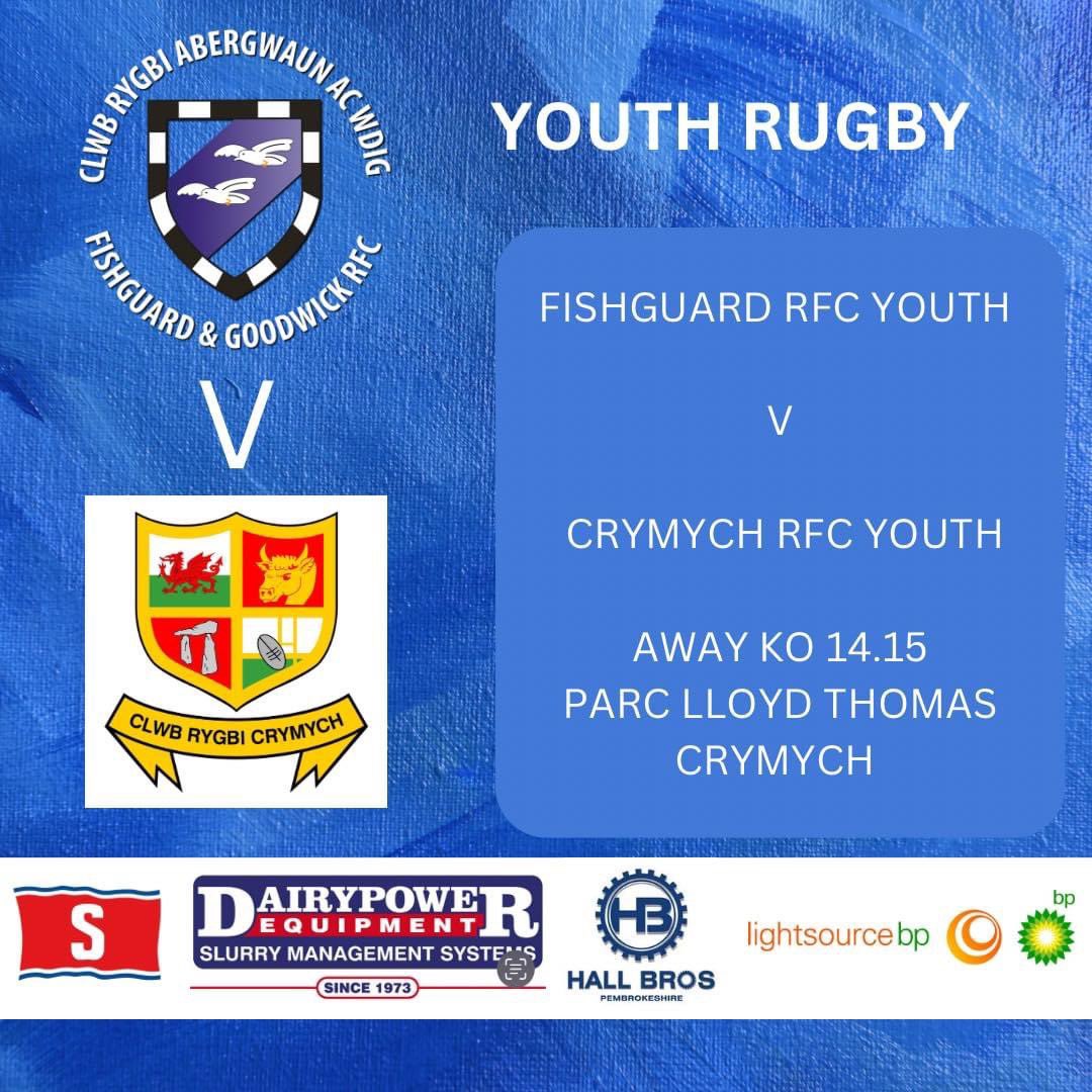 🔵YOUTH TEAM AWAY TO CRYMYCH SATURDAY 16TH KO 14.15🔵 Come along and support the boys