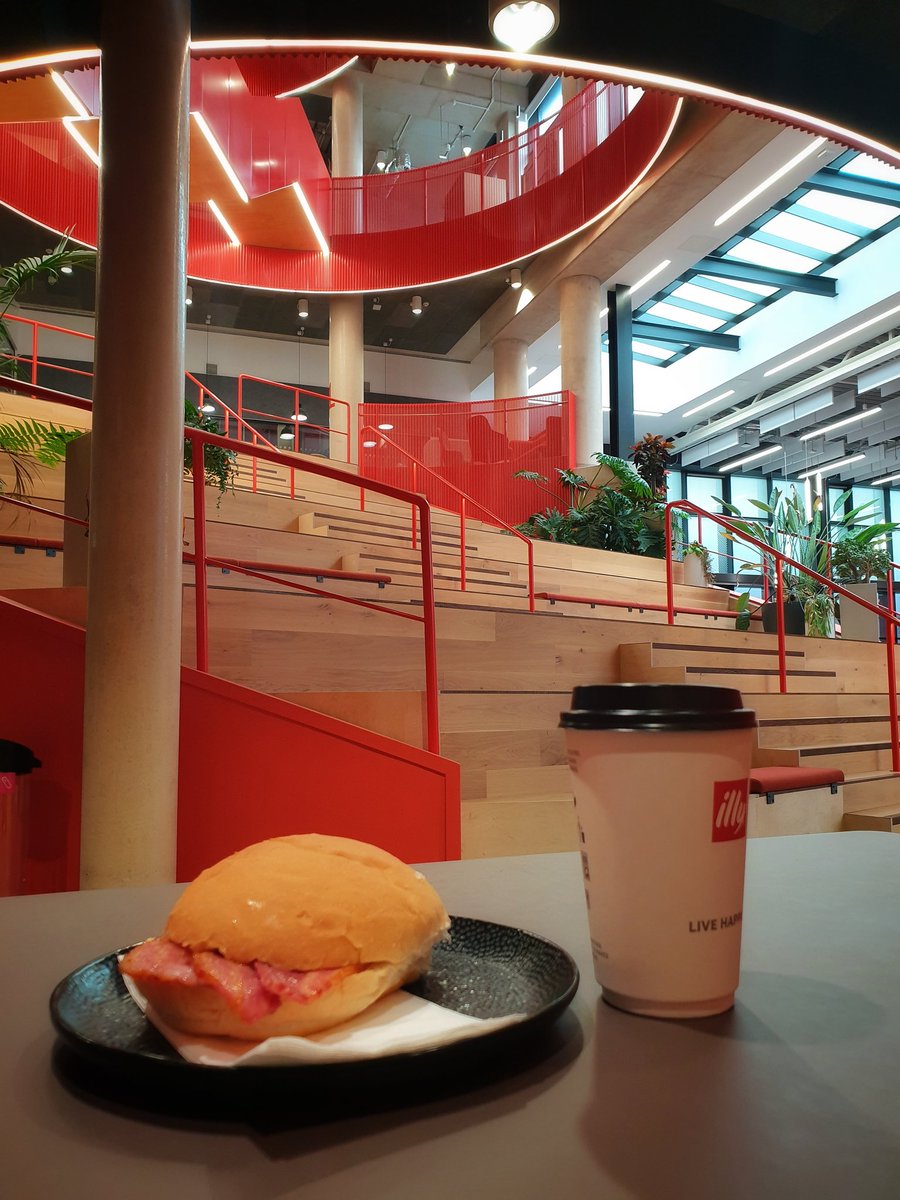 Starting the day the only way you can when working in #sbarc for the day! With a bacon roll (and excellent service) from @milkandsugarcdf #cardiffuniversity