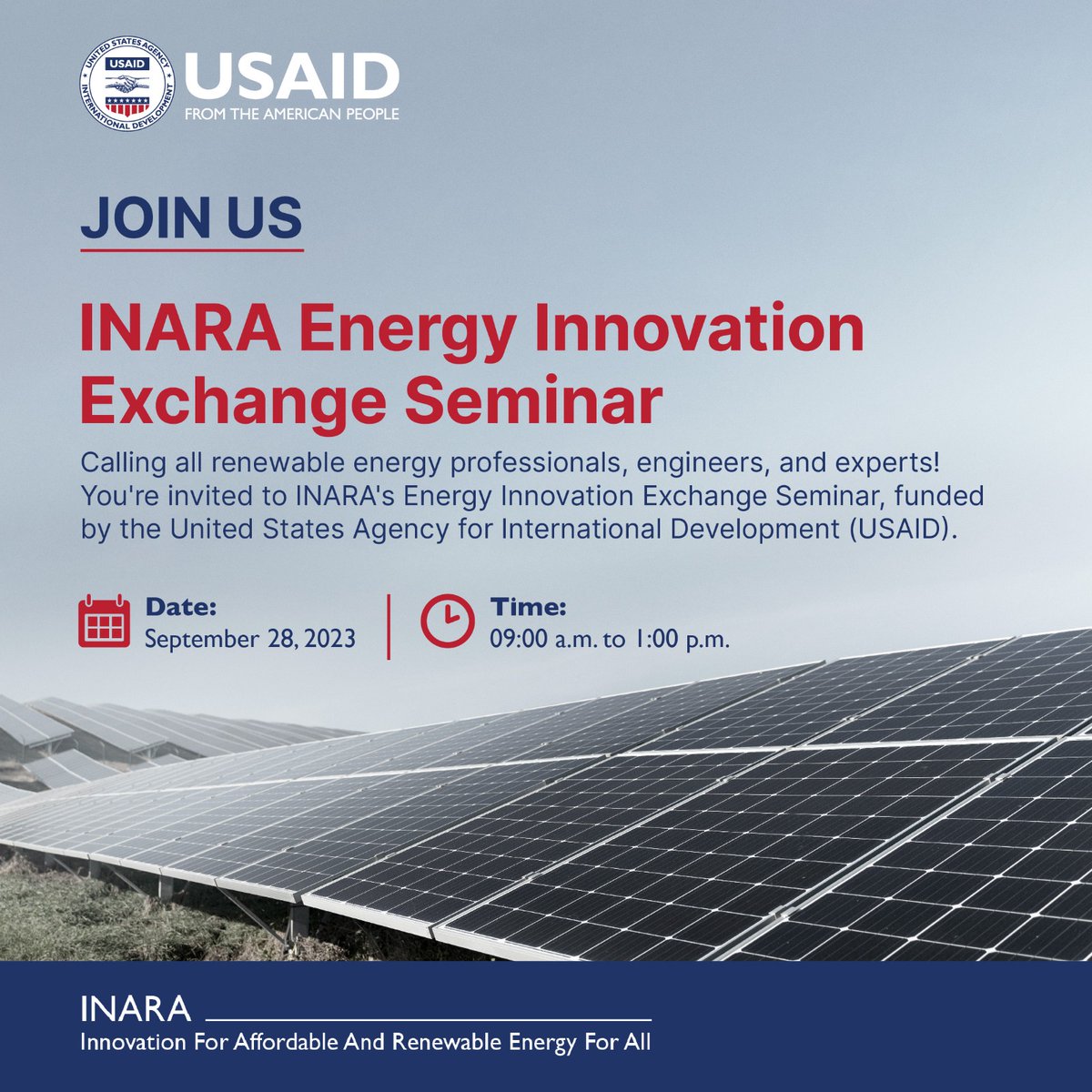 INARALeb's tweet photo. Join us for INARA’s Energy Innovation Exchange Seminar. This is a first come first serve seminar and seats are limited. Once your place is confirmed you will receive a confirmation email from INARA securing your spot! Click on the link to Register https://t.co/qhpFiWq0n2 https://t.co/lhMAVDkMKY