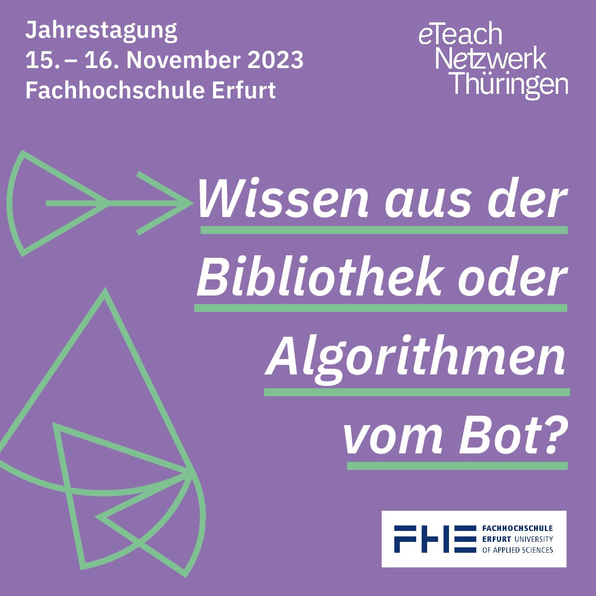 eteachtagung2023 (@eteach_netzwerk) on Twitter photo Informationen suchen und einordnen: Nicht einfach: Was ist Ihr Weg? Wie urteilen Sie und was wird die Zukunft bringen? Diskutieren Sie mit uns! Info und Anmeldung unter eteach-thueringen.de/jahrestagung @FH_Erfurt <a href="/unierfurt/">Universität Erfurt</a> <a href="/bauhaus_uni/">Bauhaus-Uni Weimar</a> <a href="/UniJena/">Universität Jena</a> <a href="/EAHJena/">Ernst-Abbe-Hochschule Jena</a> <a href="/TU_Ilmenau/">TU Ilmenau</a> @HS_Schmalkalden Informationen suchen und einordnen: Nicht einfach: Was ist Ihr Weg? Wie urteilen Sie und was wird die Zukunft bringen? Diskutieren Sie mit uns! Info und Anmeldung unter eteach-thueringen.de/jahrestagung @FH_Erfurt <a href="/unierfurt/">Universität Erfurt</a> <a href="/bauhaus_uni/">Bauhaus-Uni Weimar</a> <a href="/UniJena/">Universität Jena</a> <a href="/EAHJena/">Ernst-Abbe-Hochschule Jena</a> <a href="/TU_Ilmenau/">TU Ilmenau</a> @HS_Schmalkalden