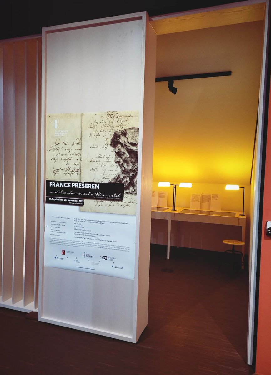 Heute Abend eröffnet in unserem Handschriftenstudio eine Ausstellung zum wichtigsten Romantiker Sloweniens, France #Prešeren. Bis zum 25.11. im Frankfurter #Romantik-Museum!