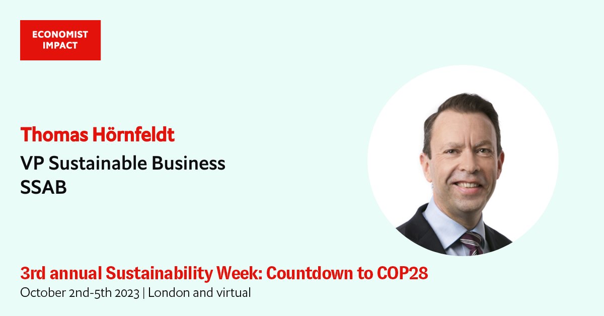 Please join me at Economist Impact’s 3rd annual Sustainability Week: Countdown to COP28 bit.ly/SWCOP28 #Econsustainability