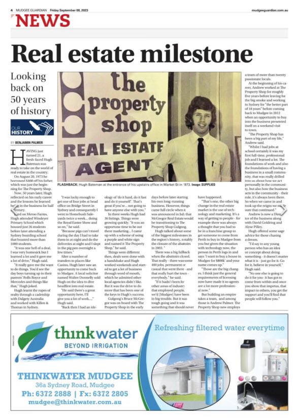 TPS_Mudgee's tweet photo. REAL ESTATE MILESTONE

Our latest article in the Mudgee Guardian - “Looking back on 59 years of history”. https://t.co/F3wuh6ufqH