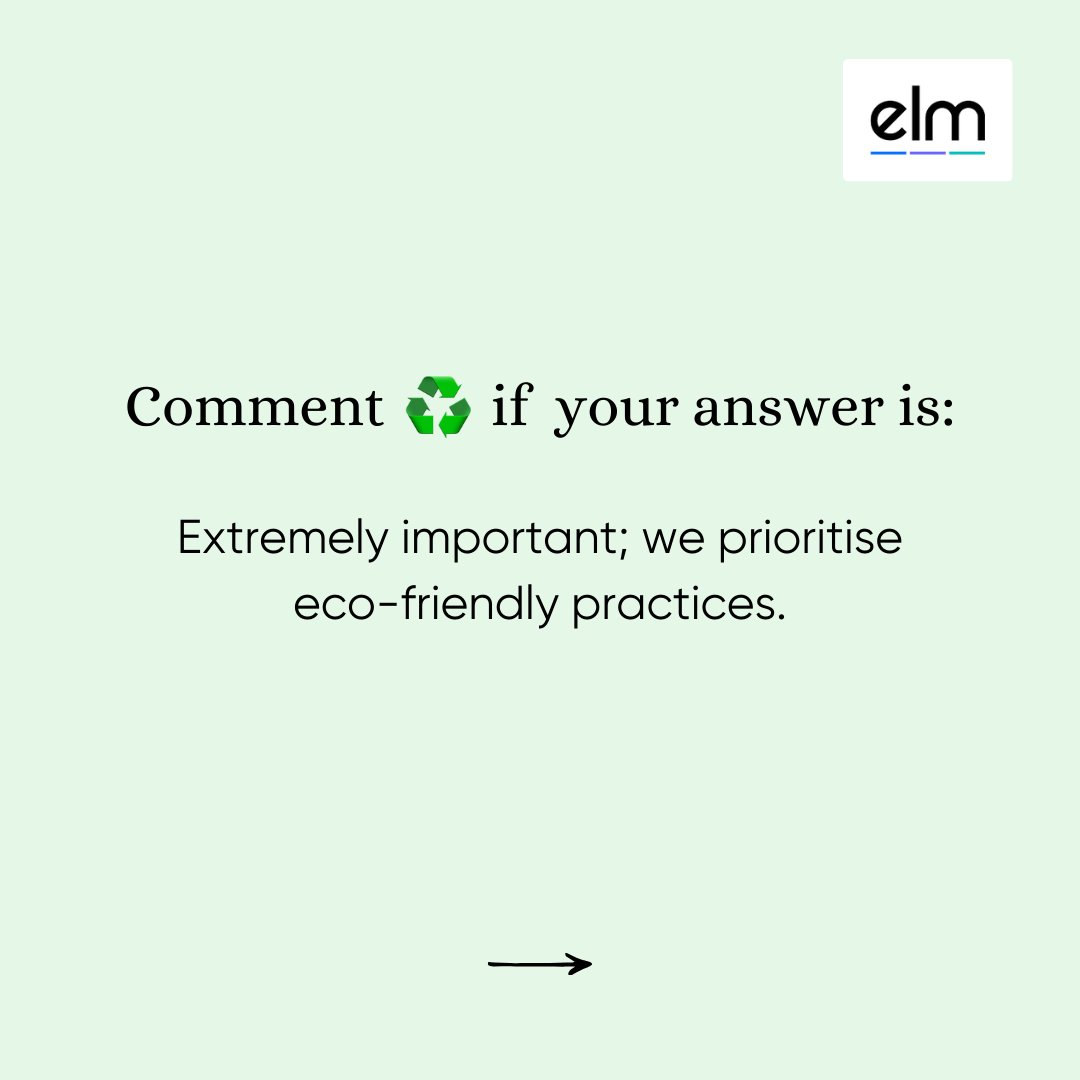 elmworkspace's tweet image. How important is sustainability to you and your business?

Let us know in the comments. ⬇️🌿

#sustainableworkplace #sustainabilityatwork