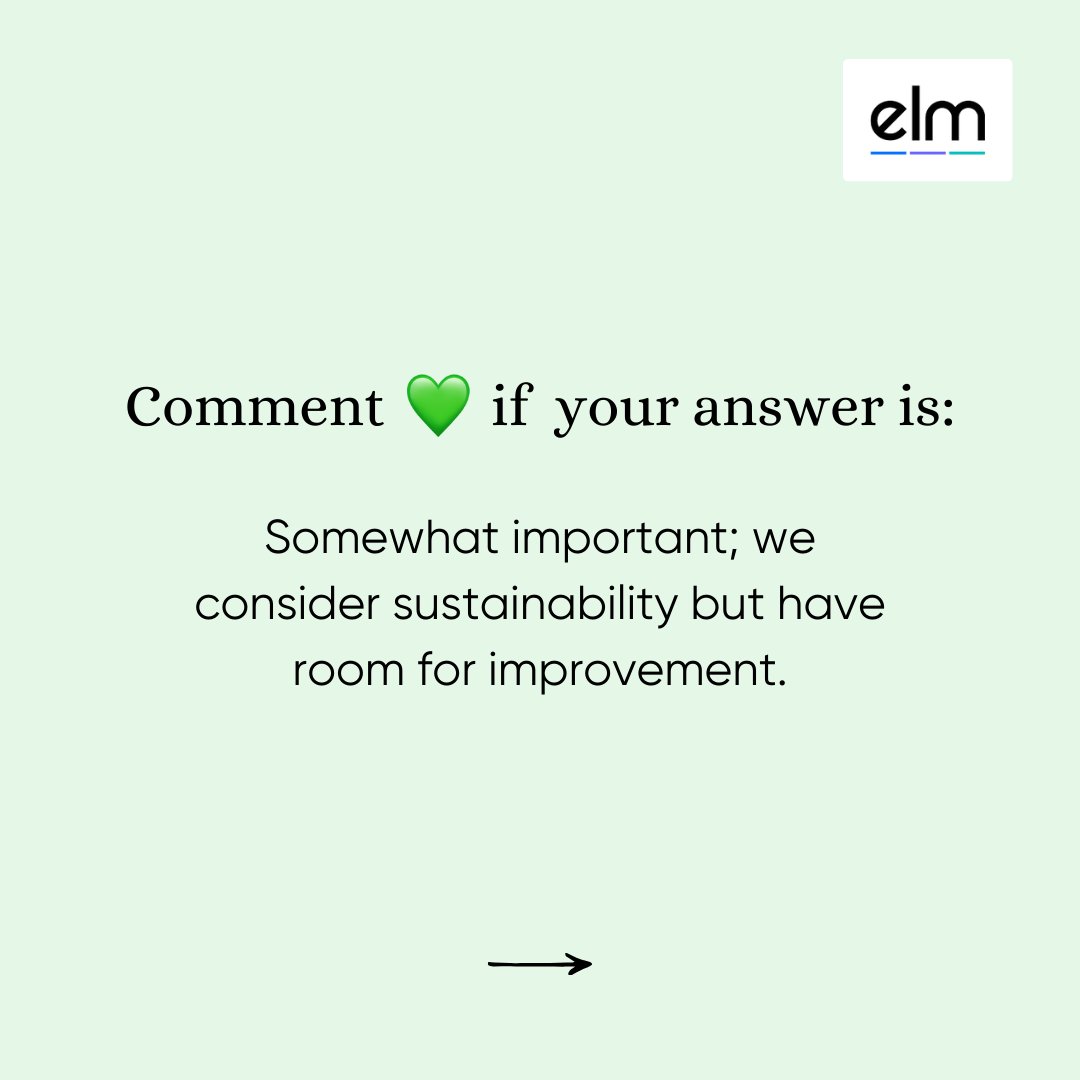 elmworkspace's tweet image. How important is sustainability to you and your business?

Let us know in the comments. ⬇️🌿

#sustainableworkplace #sustainabilityatwork