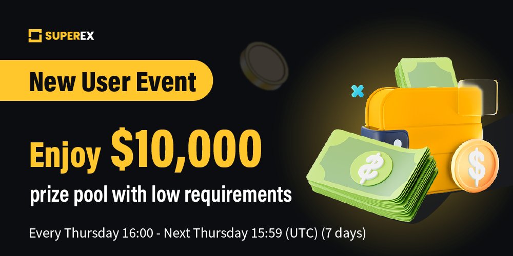 SuperExet's tweet photo. 🚀Join #SuperEx's weekly events for new users: 

✅Lower trading requirements 
✅Up to $300 rewards for Futures trading 
✅Bonus #giveaways for deposits 

Register NOW &amp; grab your piece of the $10,000 prize pool!🔥https://t.co/1BYLFFPSZ4 https://t.co/KGOwbT9uAC