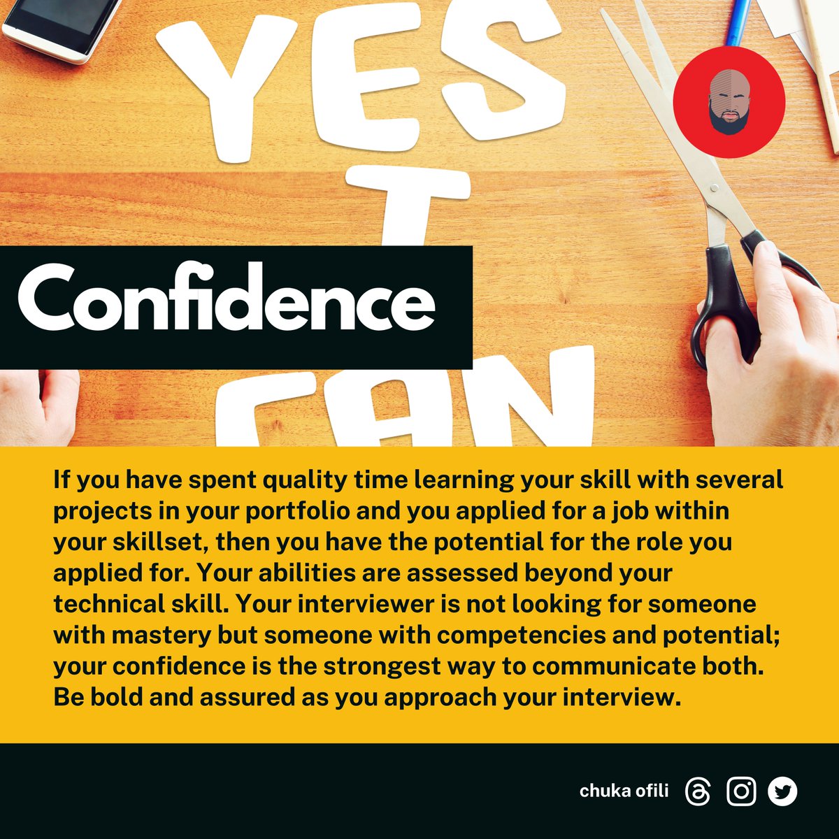 chukaofili's tweet image. Are you feeling anxious about your upcoming tech job interview? Don't fret. Confidence is key—believe in your potential and competencies. Align your preparation with the job description, demonstrating your understanding of the role.
#TechInterviewTips #ConfidenceMatters #Career