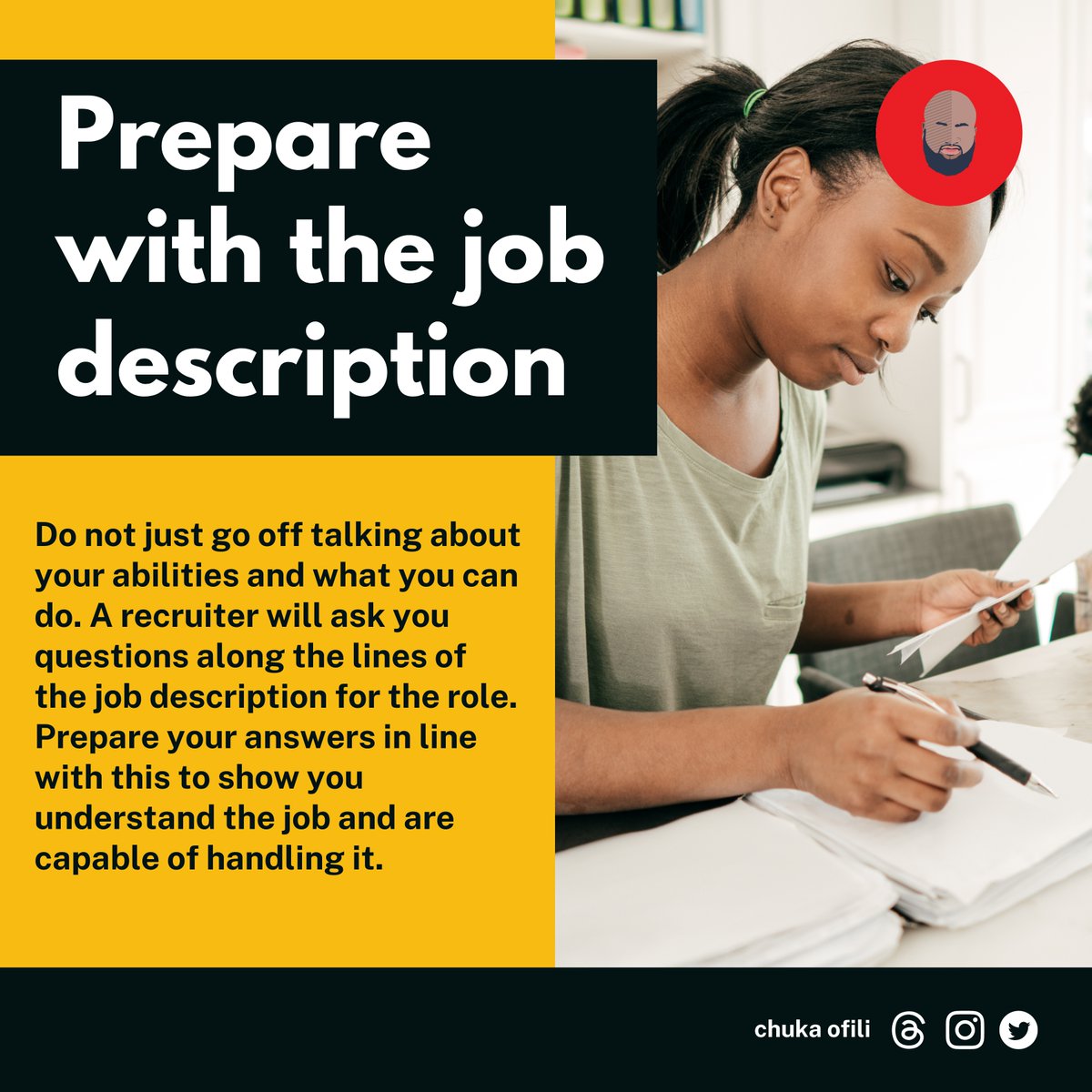 chukaofili's tweet image. Are you feeling anxious about your upcoming tech job interview? Don't fret. Confidence is key—believe in your potential and competencies. Align your preparation with the job description, demonstrating your understanding of the role.
#TechInterviewTips #ConfidenceMatters #Career