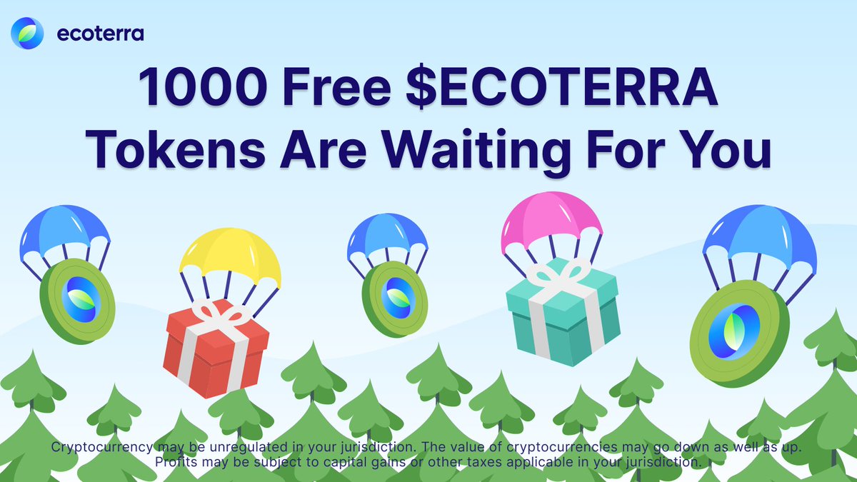 Get ahead on your eco-friendly journey with a gift of 1000 FREE $ECOTERRA tokens 🌱
 
By signing up for our app today, you take a step towards a greener and more sustainable future and receive these tokens as a bonus 📲💚 Don't let the chance slip away 💰
 
#FreeTokens #EcoFuture