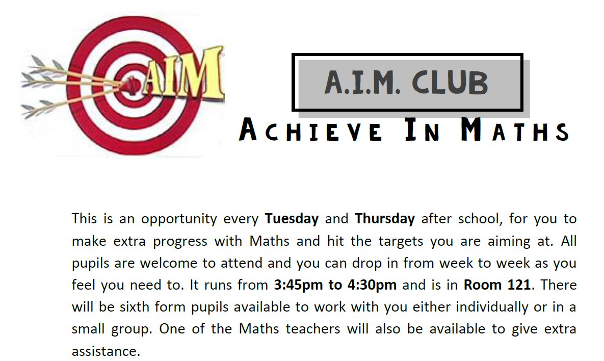 mrbell_maths's tweet photo. AIM Club is *back* today!! https://t.co/GznUWuNU4J