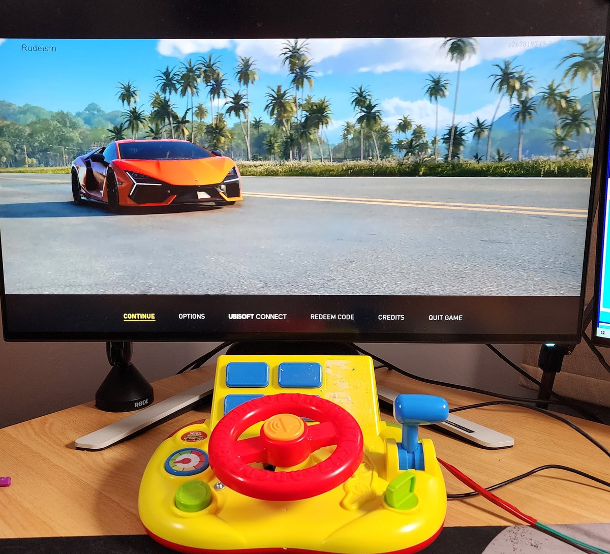 Rudeism (@rudeism) on Twitter photo 🔴 twitch.tv/rudeism
I turned a baby toy steering wheel into a controller for <a href="/TheCrewGame/">The Crew Motorfest</a> Motorfest, which just dropped today! #ad 🔴 twitch.tv/rudeism
I turned a baby toy steering wheel into a controller for <a href="/TheCrewGame/">The Crew Motorfest</a> Motorfest, which just dropped today! #ad