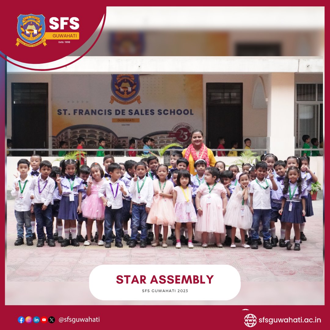 LKG stars twinkled in today's star assembly! Our little ones sparkled with talent, creativity, and joy. We're so proud of their sparkling performances.

#SFSLittleStars #ShiningBright #TalentedTots #ProudParents #AssemblyDay #Sfs #Sfs23 #SfsSchool #SfsGuwahati #MorningAssembly