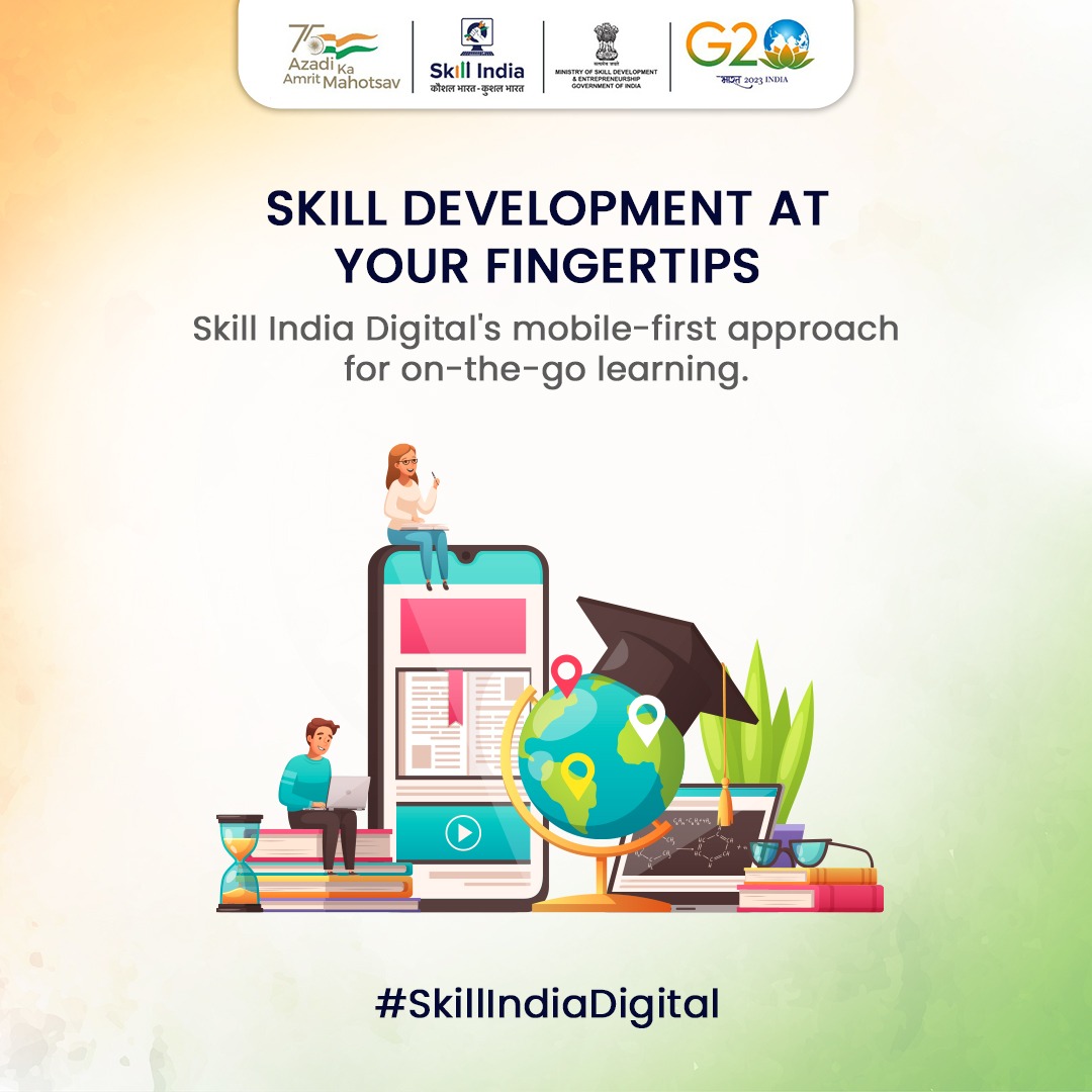 Your smartphone is your classroom! Our platform is designed for your smartphone, giving you the freedom to learn anytime, anywhere. Unlock your potential on the go! 
#MobileLearning #SkillIndiaDigital #SkillIndia #Skills4All