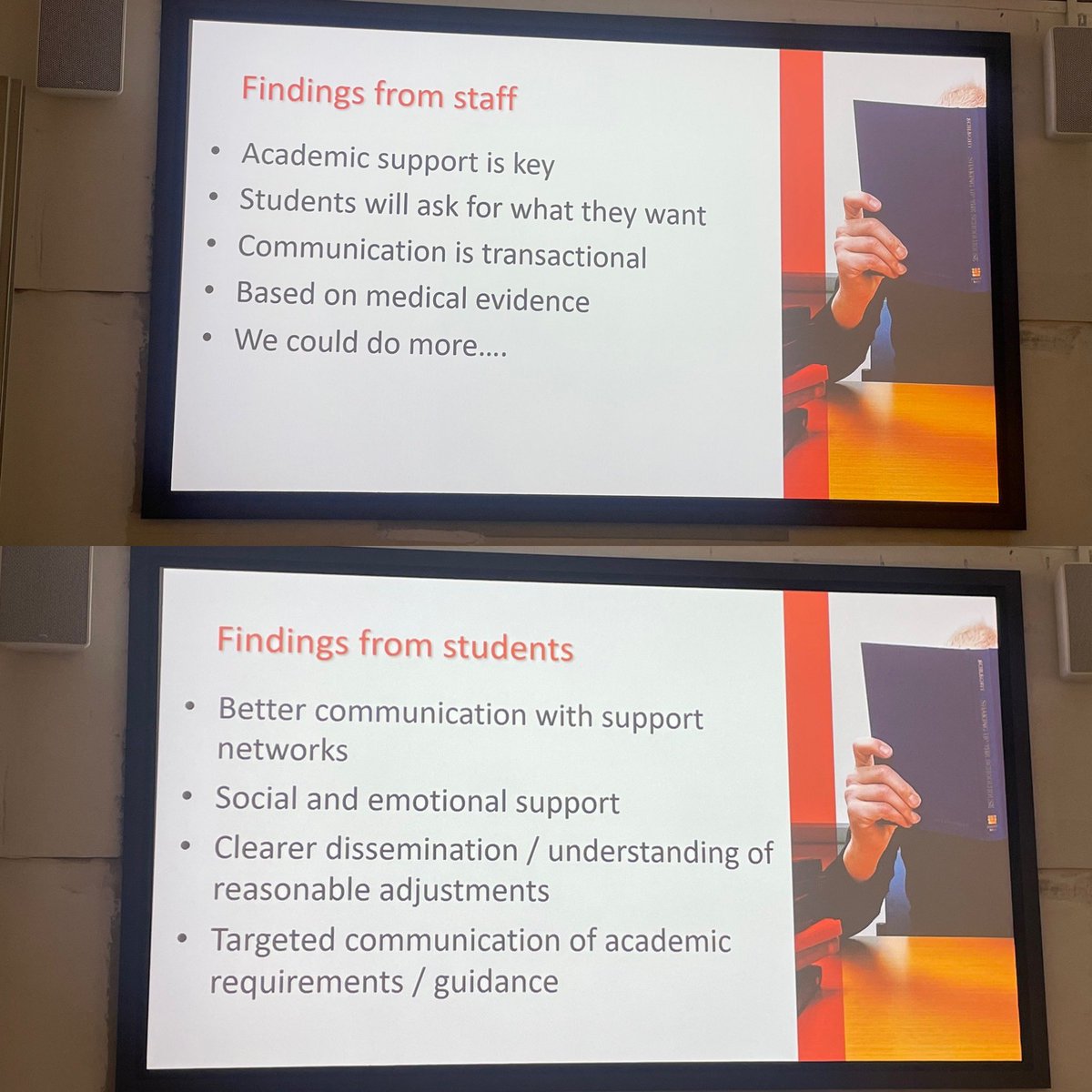 KateWilkinson19's tweet photo. Looking forward to the final day of @BERANews conference, already in a great session highlighting #institutionalableism looking at the lived experiences of autistic students, the disconnect and reliance on students to ask for help #studentsupport #autism #Neurodiversity https://t.co/kUKHQEPEpi