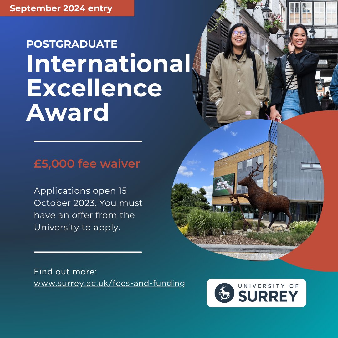 Our competitive application-based International Excellence Award (Postgraduate) September 2024 entry scholarship is now open for applications.

Check out the eligibility criteria: rb.gy/56m6y