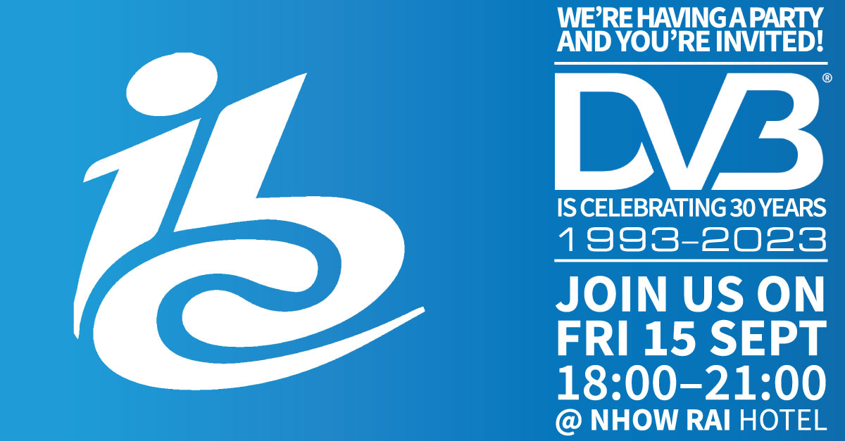 Party time at #IBC2023! Friday night, nhow hotel, celebrate #DVB's 30th birthday with us. From 18h to 21h. All IBC attendees are welcome! dvb.org/news/event/dvb…