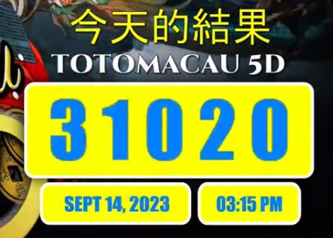 agen95official's tweet photo. Kamis, 14 September 2023
Result Totomacau 5D 15:15 WIB Hari Ini
Prize 1 : 31020 | Shio : Monyet
.
Sah ya bosku, Selamat untuk Kemenangan di Totomacau pools !
.
#resulttogel #keluarantogel #datakeluarantogel #Totomacau #togelmacau #agen95 #infopoolsagen95 #agen95official https://t.co/U5O3ME4Ei4