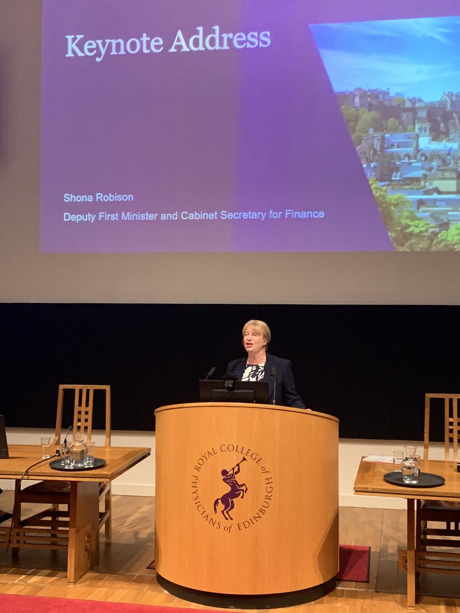CIPFA's tweet photo. Deputy First Minister and Cabinet Secretary for Finance @ShonaRobison gives the keynote address, talking about wellbeing, reaching net-zero and reforming Scottish public services.

#CIPFAScot https://t.co/B8fe8PFjKy