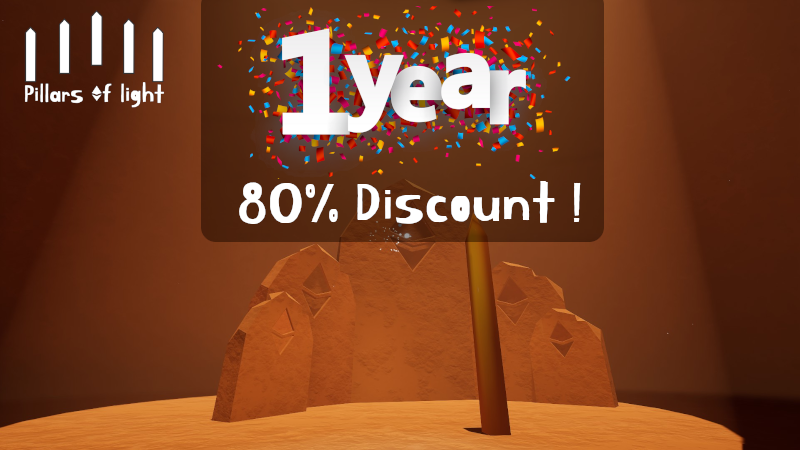 DevNarom42's tweet photo. Pillars of Light released a year ago ! 
To celebrate this first anniversary, you can enjoy 80% discount on Steam ! That's something uh ? 🔥🥳

(Link in bio to please the twitter algo 😅)

#puzzlegame #fps #indiedev #indiegame https://t.co/7ADJDyZT6Y