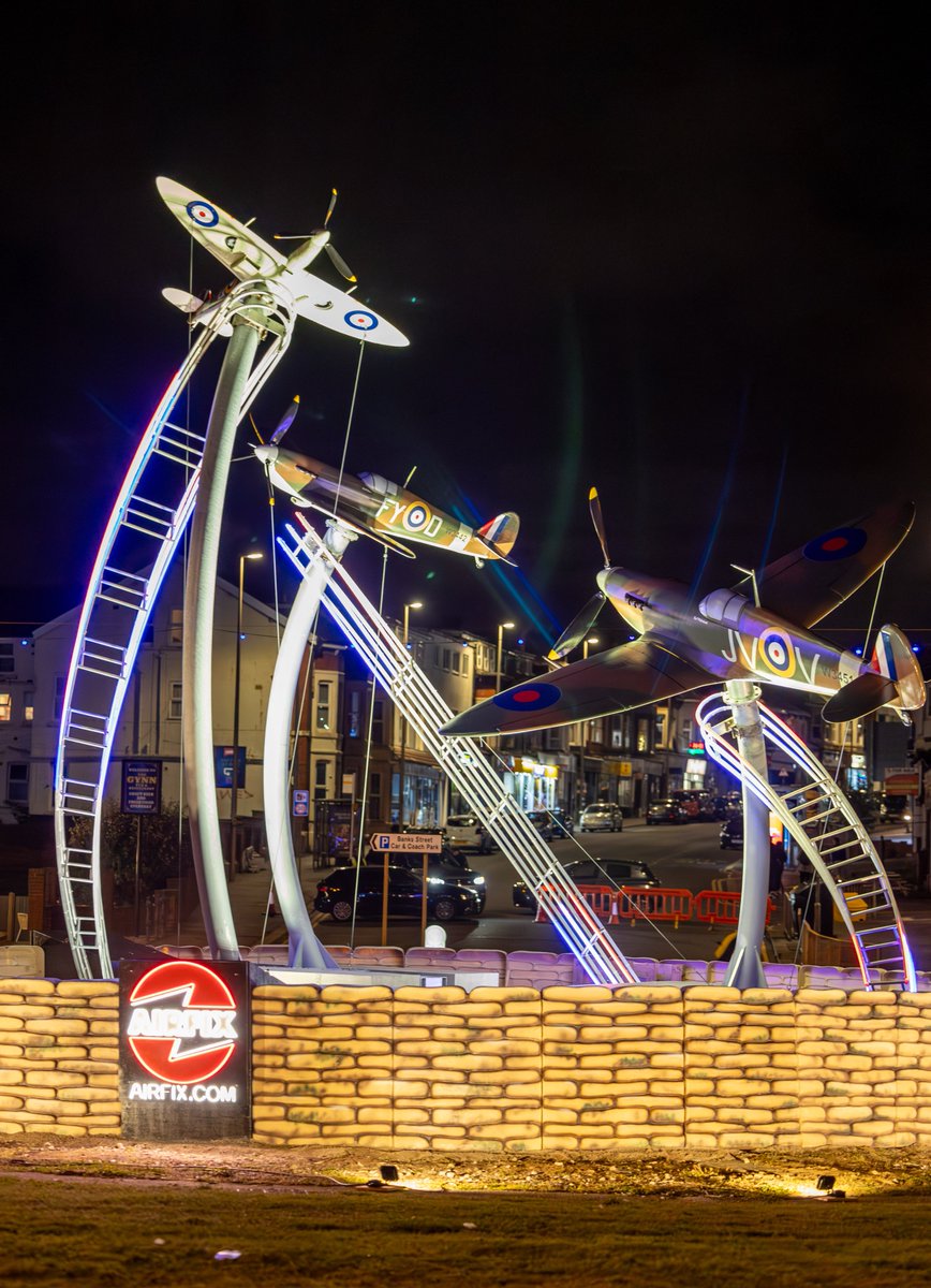 Have you seen the new Spitfire Island yet? Using 3D printing technology for the first time, the installation, sponsored by Airfix, features replicas of three Spitfires - Progress I, II and III - all funded by Blackpool residents during World War Two. ℹ️ bit.ly/whatsnewillumi…